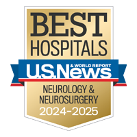 U S  News and World Report badge recognizing UCSF as number 3 in the country for neurology and neurosurgery for 2024 to 2025 